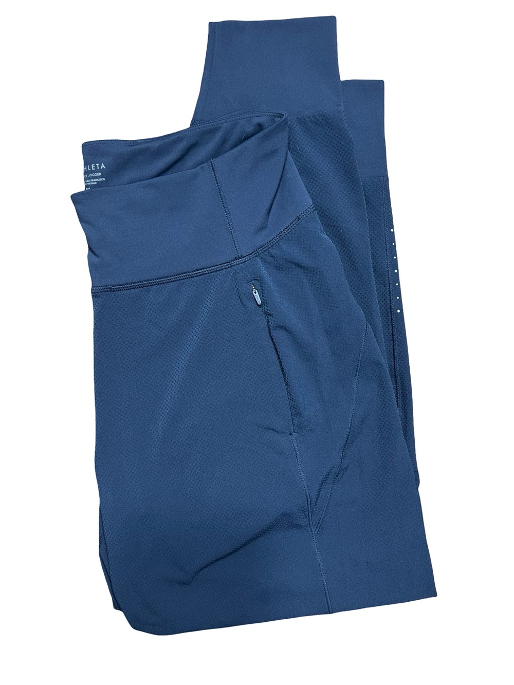 Athleta Deep Blue High-Rise Textured Performance Leggings